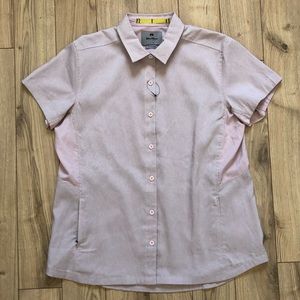 Men’s Windriver Light Pink No Fly zone Short sleeve button up shirt size L